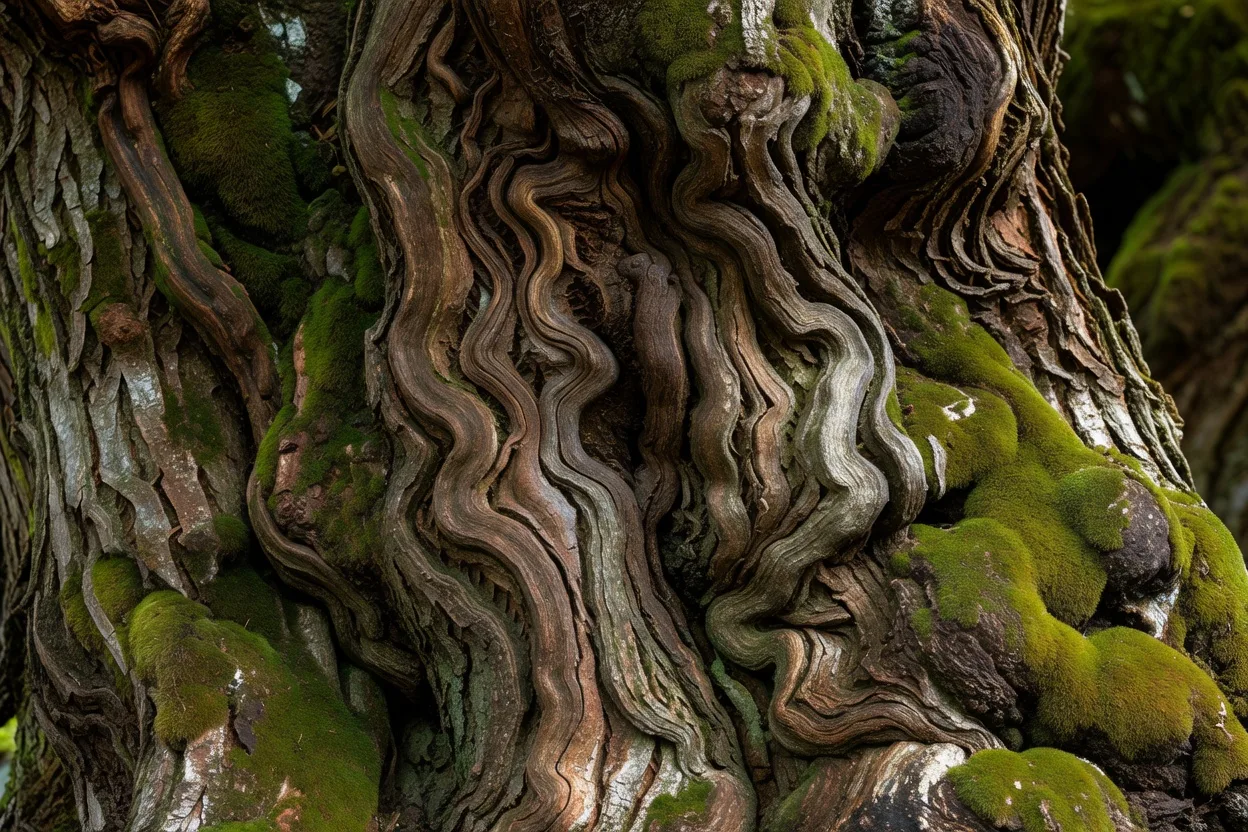 柳の樹皮の質感を捉えた接写 — close-up of textured willow bark